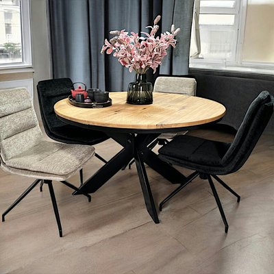 Table extensible ronde chêne massif pied central PALERME PIER IMPORT