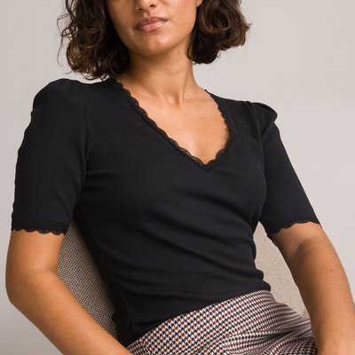 T-Shirt mit V-Ausschnitt, kurze Ärmel LA REDOUTE COLLECTIONS