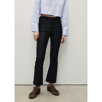 Jean Sienna flare crop enduit MANGO