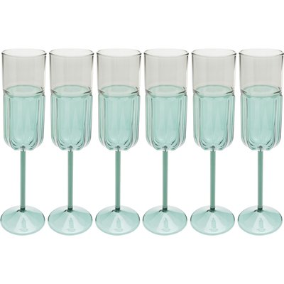 Lot de 6 flûtes à champagne, DUETTO KARE DESIGN