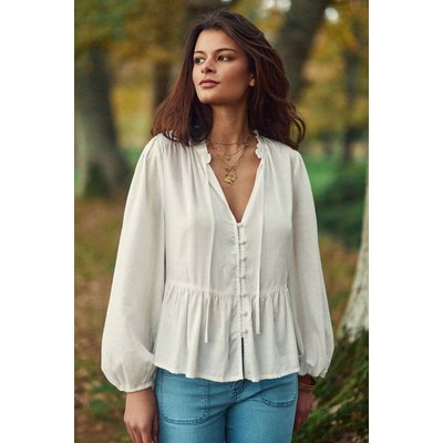 Blouse manches longues col v uni BETH LA PETITE ETOILE
