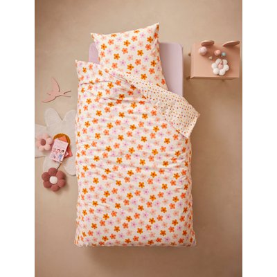 Parure housse de couette + taie d'oreiller essentiels enfant avec coton recyclé POP FLOWER VERTBAUDET