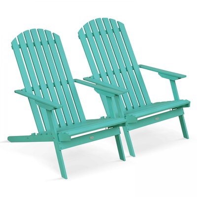 Lot de 2 fauteuils inclinable en bois, CALGARY OVIALA