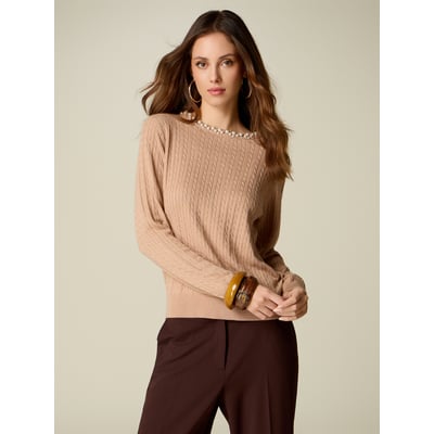 Pull torsadé avec perles OLTRE