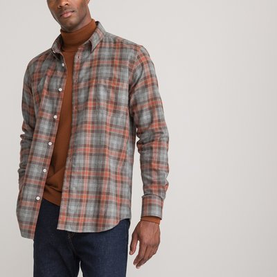 Chemise droite à carreaux, col français LA REDOUTE COLLECTIONS