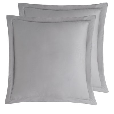 Lot de 2 taies d'oreiller en satin de coton 120 fils VERSALUXE UNI SENSEI MAISON