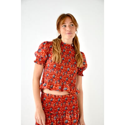 Top court fleuri smocké BRUNA MINDTRAVELER