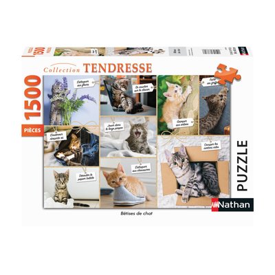 Puzzle N 1500  pièces -  Bêtises de chat NATHAN