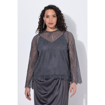 Blouse en dentelle, caraco en satin ULLA POPKEN