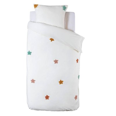 Housse de couette + 1 taie coton lave Petites etoiles EDEN