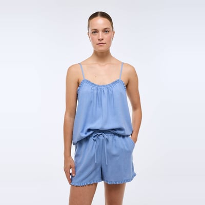 Pyjashort uni en viscose lin MONOPRIX