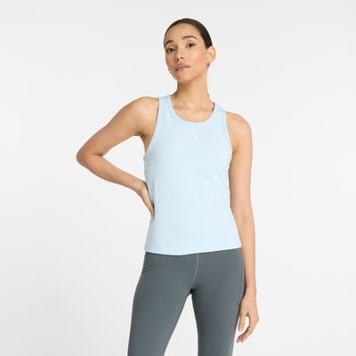 Linear Heritage Rib Knit Racer Tank Débardeur col rond sans manches. NEW BALANCE
