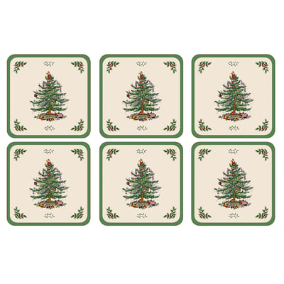 Set of 6 Christmas Tree Coasters PIMPERNEL