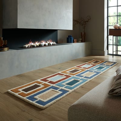 Tapis en laine de couloir BLOCKS RETRO FLAIR RUGS