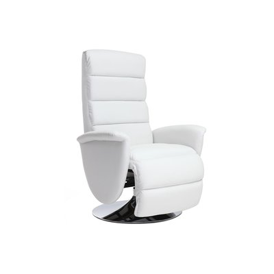 Fauteuil pivotant relax manuel en tissu chenille bleu foncé NELSON MILIBOO