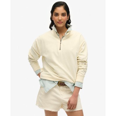 Sweat en velours à col zippé SUPERDRY