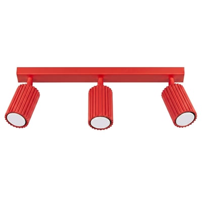 Plafonnier Aluminium Rouge GU10 3 Karbon EDEN