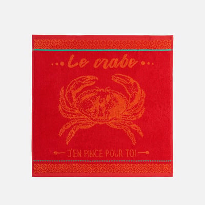 Essuie-mains éponge jacquard CRABE ROUGE COUCKE