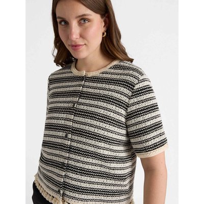 Chemise bicolore de style ethnique travaillée au crochet FIORELLA RUBINO