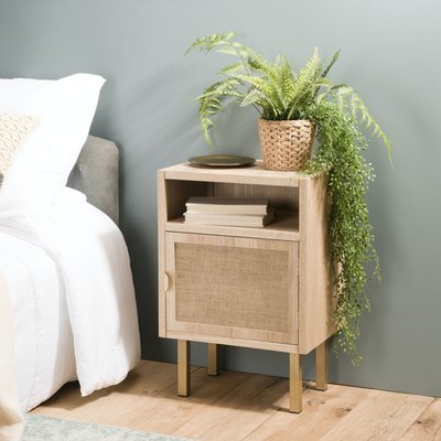 Table de chevet moderne toile de jute CORDOUE PIER IMPORT