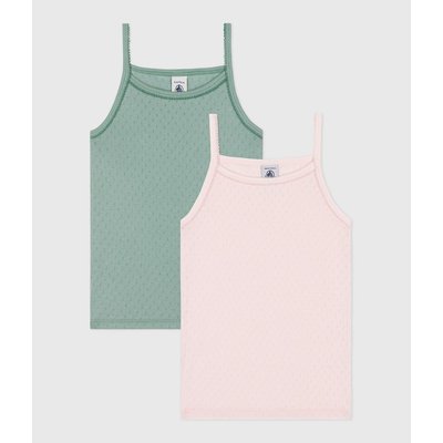 Set van 2 singlets met dunne schouderbandjes PETIT BATEAU