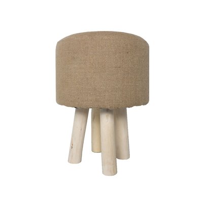 Tabouret bois et jute INDIES FACTORY