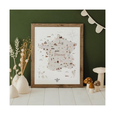 Affiche Carte de France LES PETITES DATES 