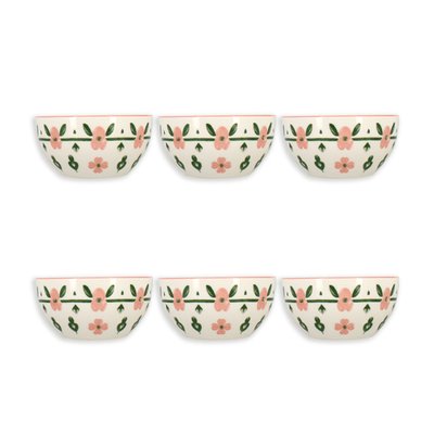Lot de 6 bols 60cl en porcelaine, PRIMAVERA NOVASTYL