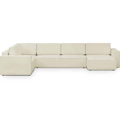 Canapé d'angle gauche convertible 8 places en tissu bouclé - HARPER MOD HOMIFAB