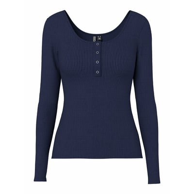 T-shirt manches longues, effet côtelé PIECES