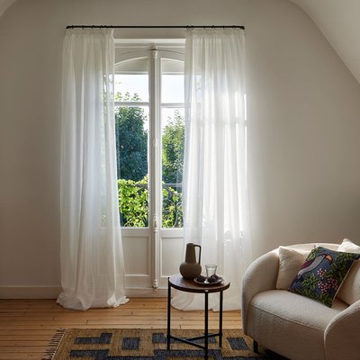 Voilage Milos  en Aspect lin vaporeux Blanc 280x350 cm MADURA