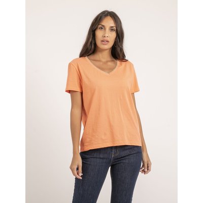 T-shirt Col V Pur Coton Famia DONA LISA