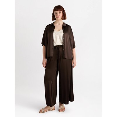 Chemise en satin de viscose extensible avec patte de boutonnage cachée FIORELLA RUBINO