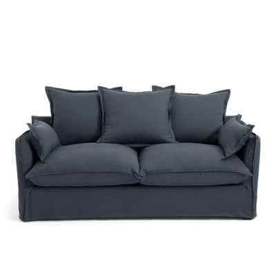 Canapé convertible, 2 ou 3 places, déhoussable, lin froissé, ODNA LA REDOUTE INTERIEURS
