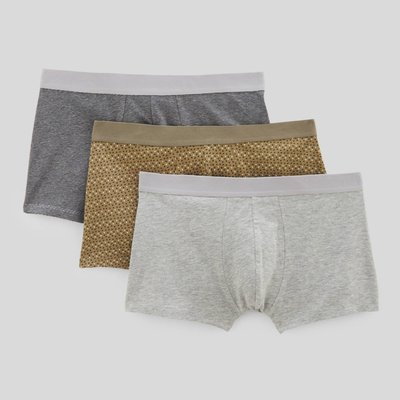 Lot de 3 boxers à rayures & à pois en coton BIO, certifié OEKO-TEX MONOPRIX