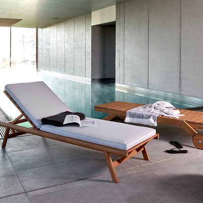 Bain de soleil en eucalyptus avec matelas, Ufni LA REDOUTE INTERIEURS