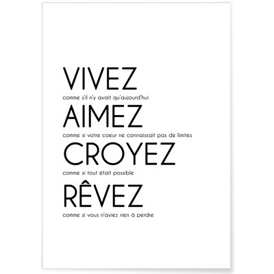 Affiche 'Vivez, Aimez, Croyez...' L'AFFICHERIE
