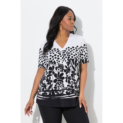 T-shirt en tissu fluide, motif à fleurs ULLA POPKEN