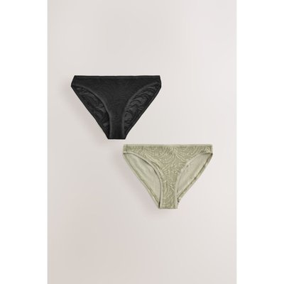 Culotte échancrée en dentelle, lot de 2 NEXT