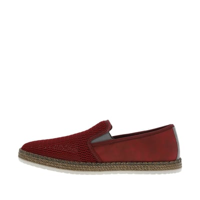 Espadrilles rouges à talon plat avec deux soufflets élastiqués RIEKER