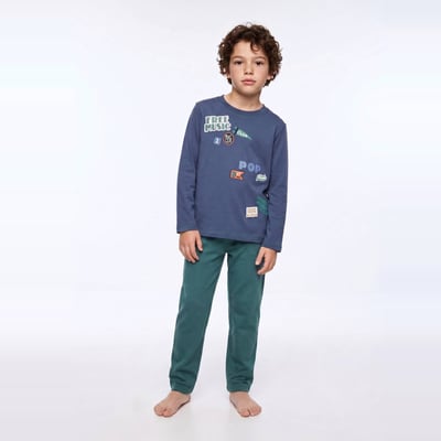 Pyjama manches longues imprimé en coton bio GOTS MONOPRIX