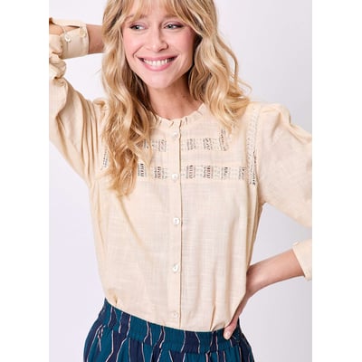 Chemise unie macramé coton bio ADIL LA FIANCÉE