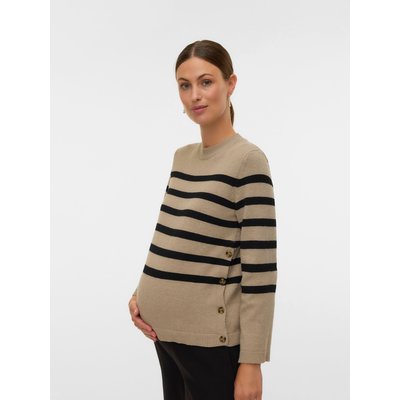 Haut en tricot Regular Fit Col rond Poignets côtelés Pull en maille MAMA LICIOUS