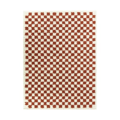 Tapis damier poils longs doux et volumineux CHECKERS AFK LIVING