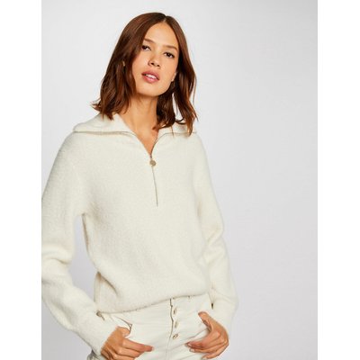 Half Zip Polo Jumper in Fine Knit MORGAN