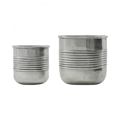 Lot de 2 cache pots en métal Groove HOUSE DOCTOR