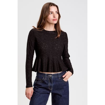 Blouse ajustée col rond manches longues CACHE CACHE