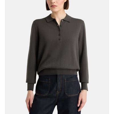 Pull polo faon droit en cachemire GALERIES LAFAYETTE