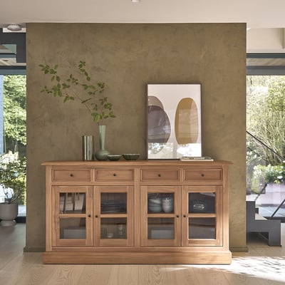 Buffet en teck massif 160 cm 4 portes 4 tiroirs  DOMAINE BERAH GETAH
