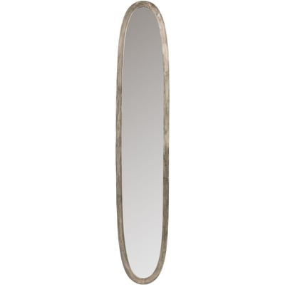 Miroir ovale en aluminium et verre antique RECOLLECTION